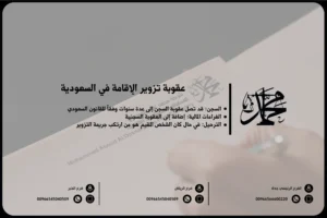 عقوبة تزوير الإقامة في السعودية