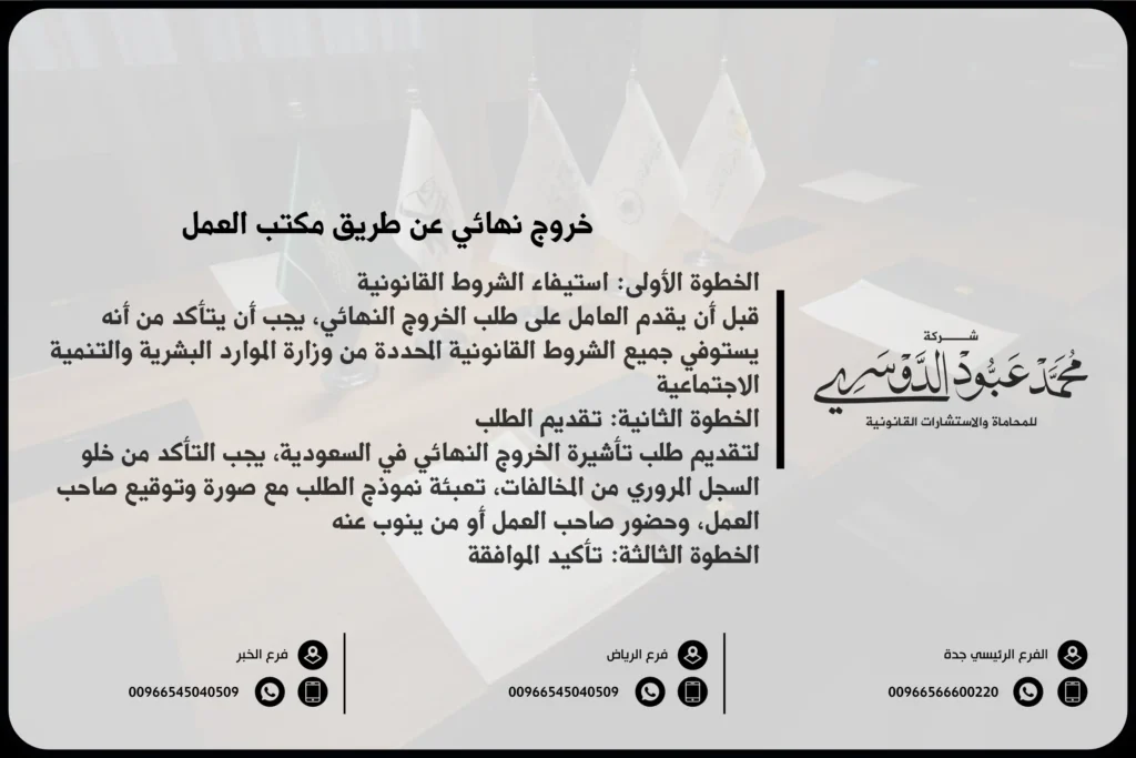 خروج نهائي عن طريق مكتب العمل